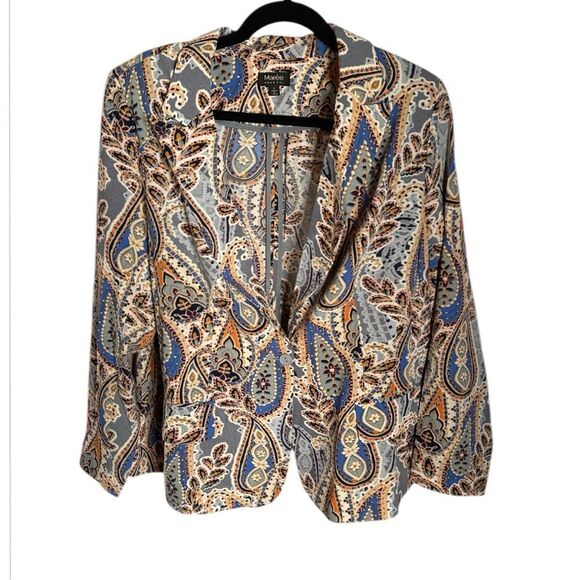 Maree Pour Toi Plus Paisley Print Blazer Bloomingdale's Size 16 NWOT - Picture 4 of 5